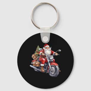 Llavero Biker Santa Claus En Motocicleta Divertidos Navida