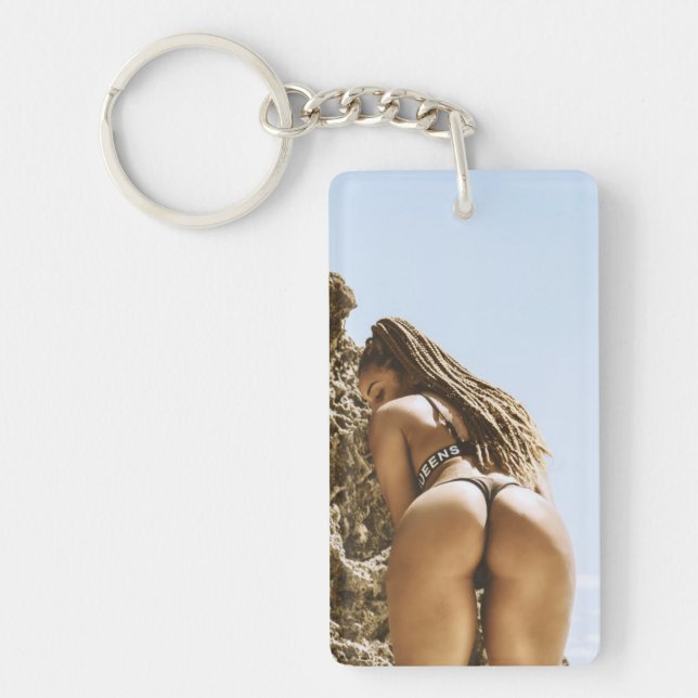 Llavero Bikini Beach Babe Photo Key Chain (Frente)