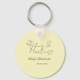 Llavero Bikins & Martinis bachelorette party yellow retro