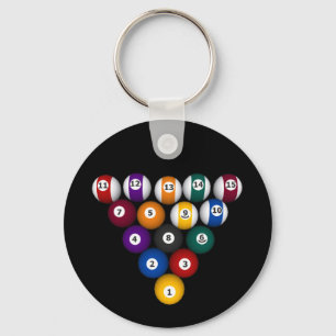 Llavero Billar: Bolas de billar: Billiards: Keychain