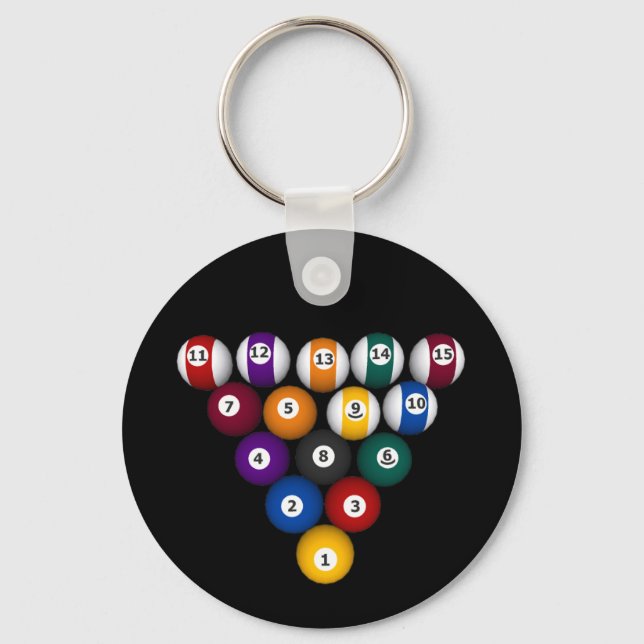 Llavero Billar: Bolas de billar: Billiards: Keychain (Anverso)