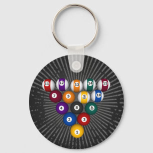 Llavero Billar: Bolas de billar: Billiards: Keychain