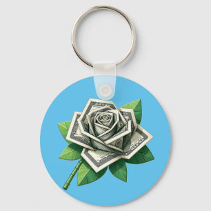 Llavero billetes de cien dólares arte de origami rosa