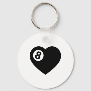 Llavero Billiard Heart Love Pool Jugador de Valentine Poll