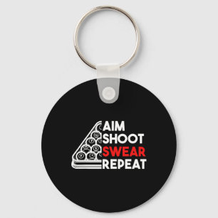 Llavero Billiard Pool Aim Shoot Swear Repetir
