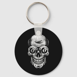 Llavero Billiard Snooker Player Skull 8 Y 9
