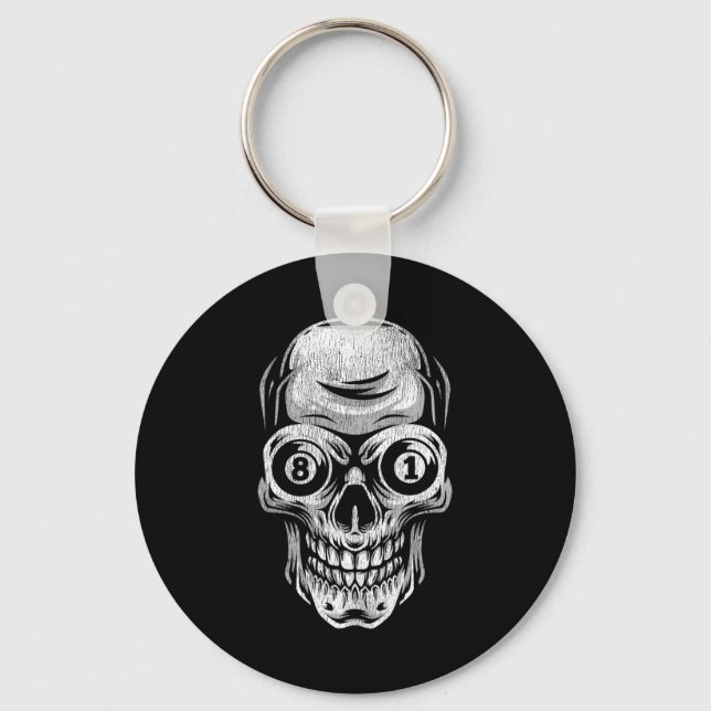 Llavero Billiard Snooker Player Skull 8 Y 9 (Anverso)