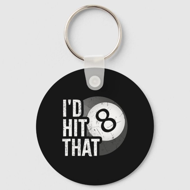 Llavero Billiards Funny Id Logró Que Pool Player 8 Eight B (Anverso)