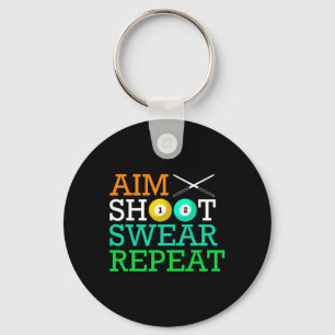 Llavero Billiards Pool Aim Shoot Swear Repetir