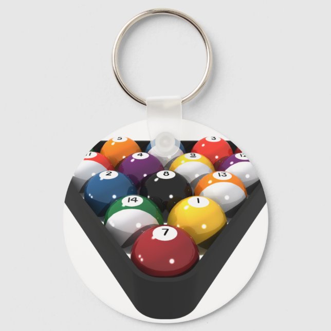 Llavero Billiards / Pool Balls Racked: (Anverso)