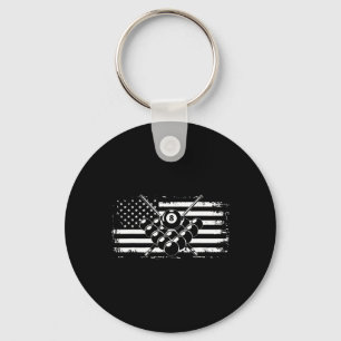 Llavero Billiards Pool Billiards American Flag Gift