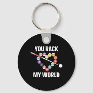 Llavero Billiards Pool Player Ball Pun Heart Valentines Da