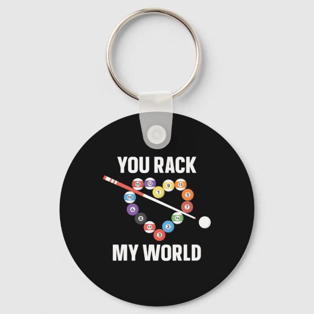 Llavero Billiards Pool Player Ball Pun Heart Valentines Da (Anverso)