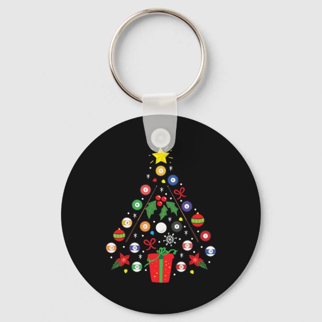 Llavero Billiards Pool Player Christmas Ornamen Tree Funn (Anverso)