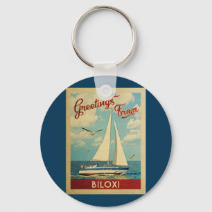 Llavero Biloxi Sailboat Vintage Travel Mississippi