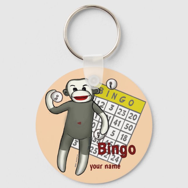 Llavero Bingo de Mono de Calcetín  (Anverso)