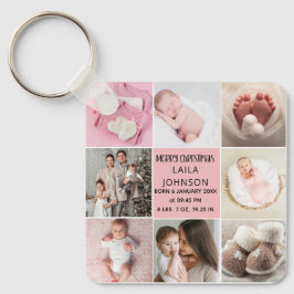 Llavero  Birth Announcment Personalize 8 Photo christmas