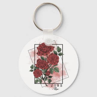 Llavero Birth Month Flower Born in June Rose Flowers Keyc