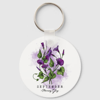 Llavero Birth Month Flower Born in September Morning Glory
