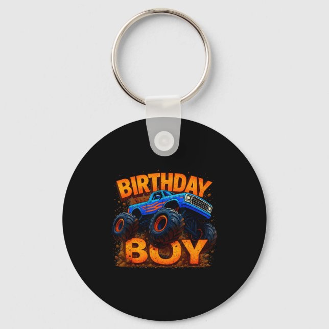 Llavero Birthday Boy Monster Truck Funny Family Matching  (Anverso)