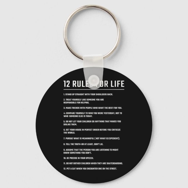 Llavero Birthday Gift 12 Rules For Life (Anverso)