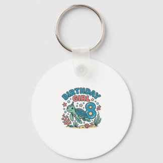 Llavero Birthday Girl Sea Turtle 8th Birthday Shirt Design
