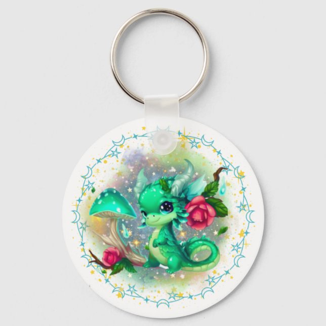 Llavero Birthstone May Emerald Dragon Keychain (Anverso)