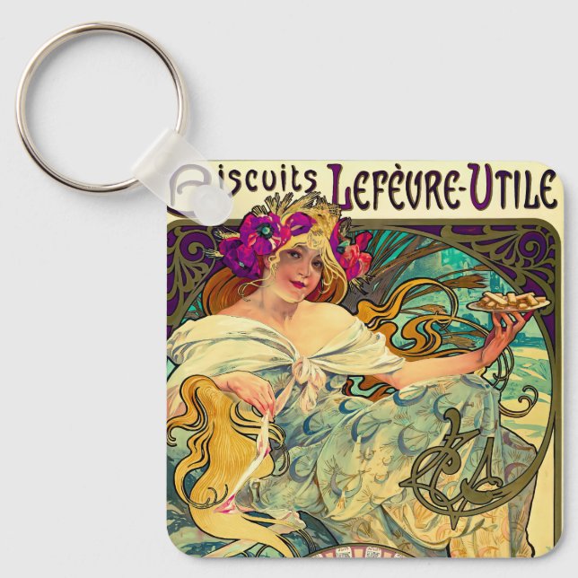 Llavero Biscuits Lefevre-Utile de Alphonse Mucha (1896) (Anverso)