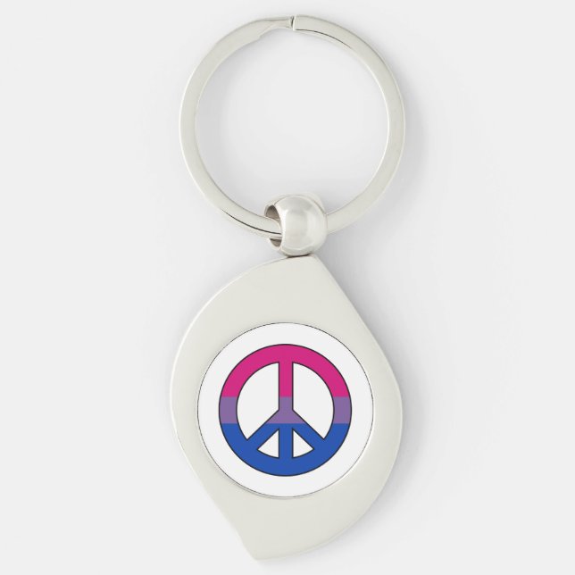 Llavero Bisexuality flag peace sign Keychain (Anverso)