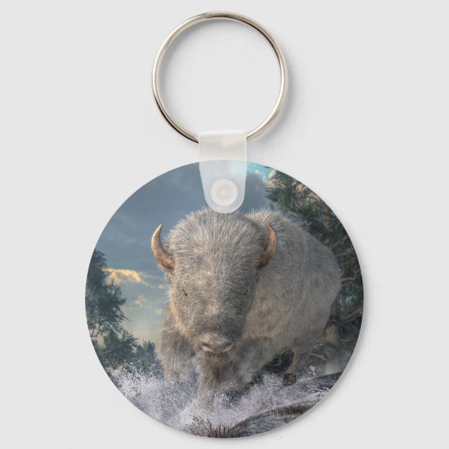 Llavero Bison blanco (Anverso)