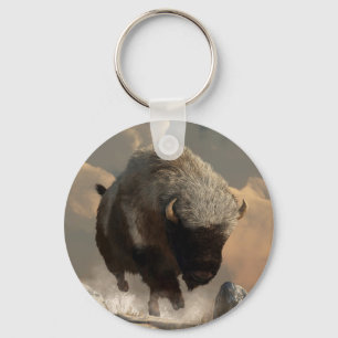 Llavero Bisonte medio blanco