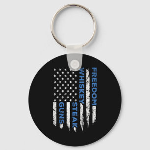 Llavero Bistec de la libertad & pistolas bandera americana