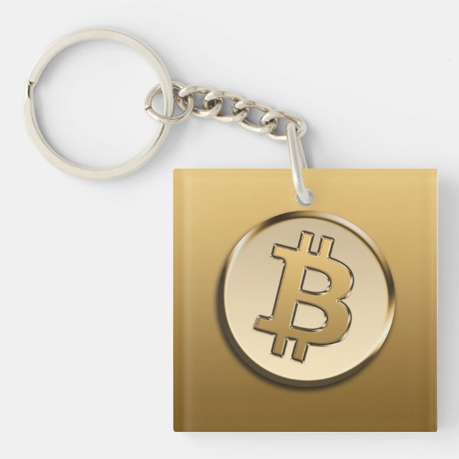 Llavero Bitcoin de Oro (Frente)