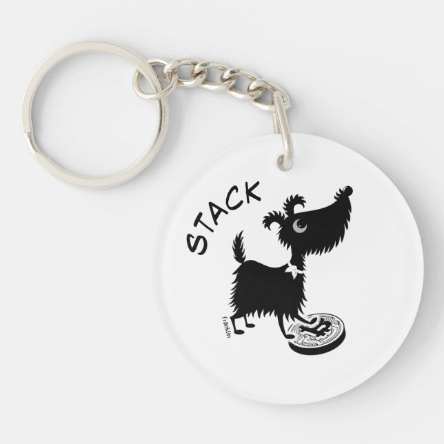 Llavero Bitcoin Dogs Stack & Hodl Keychain (Frente)