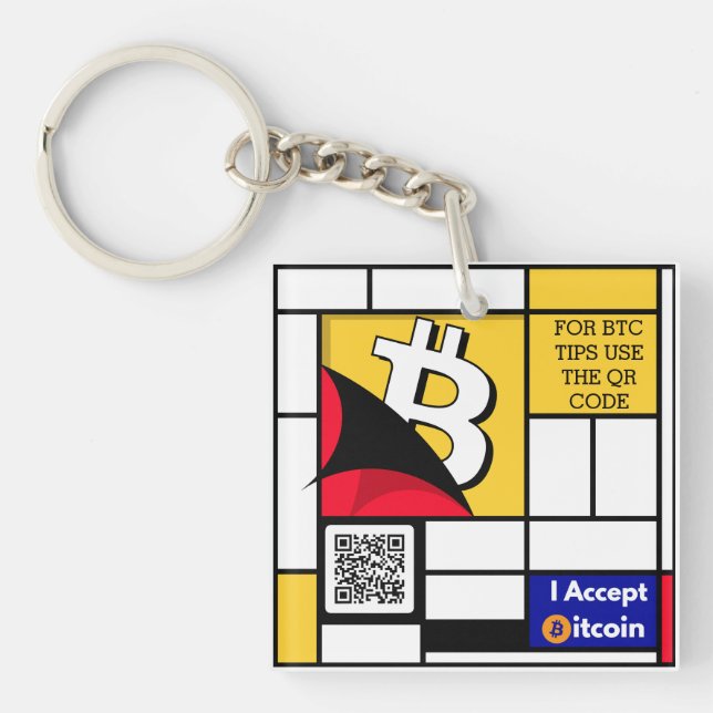 Llavero Bitcoin elegante - Btc crypto (Frente)