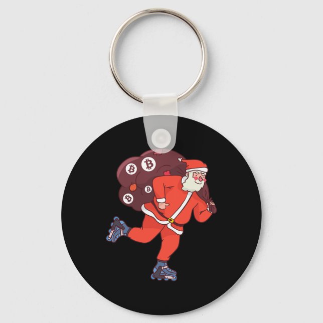 Llavero Bitcoin Santa Claus Cryptocurrency Santa Crypto In (Anverso)