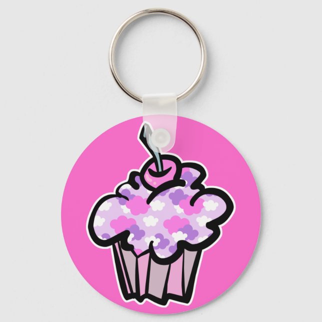 Llavero bizcocho rosa y violeta (Anverso)