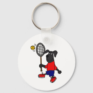 Llavero BJ perro de perrito divertido que juega a tenis