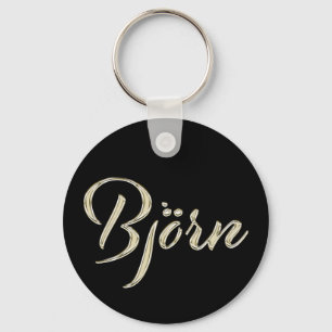 Llavero Björn Nombre whitegold Button Schlüsselanhänger