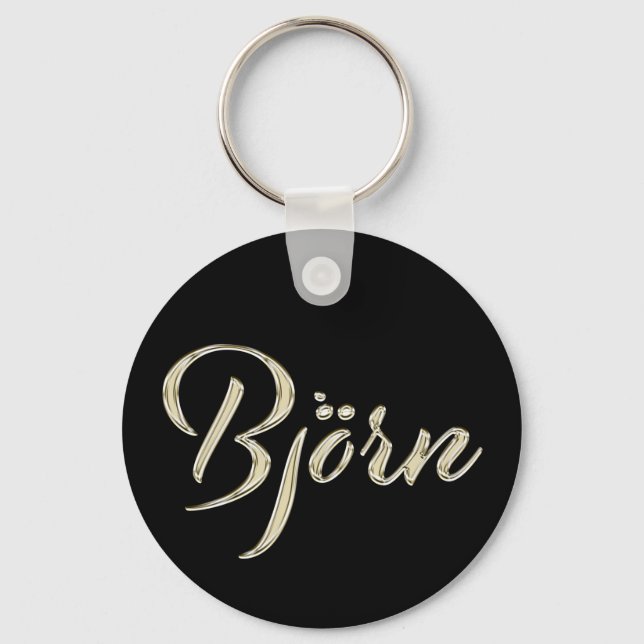 Llavero Björn Nombre whitegold Button Schlüsselanhänger (Anverso)
