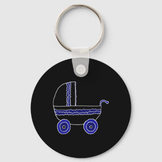 Llavero Black and Blue Baby Stroller.