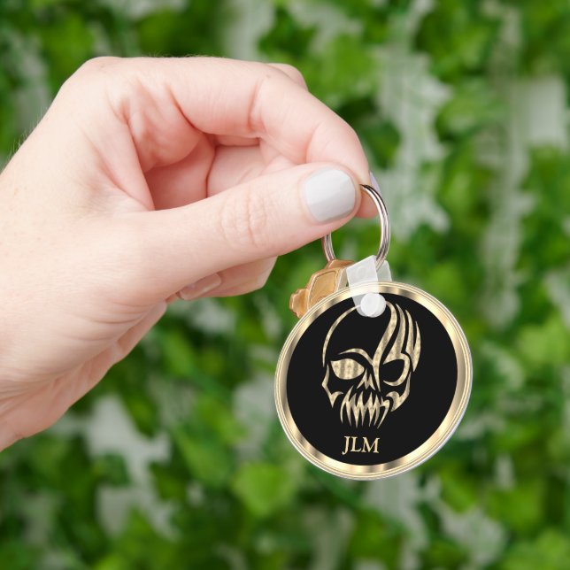 Llavero Black and Gold Skull (Mano)