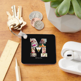 Llavero Black and White Letter M Photo Collage