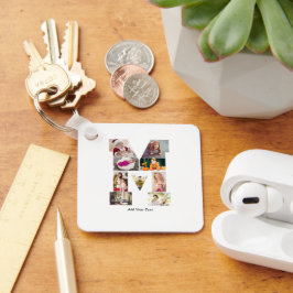 Llavero Black and White Letter M Photo Collage