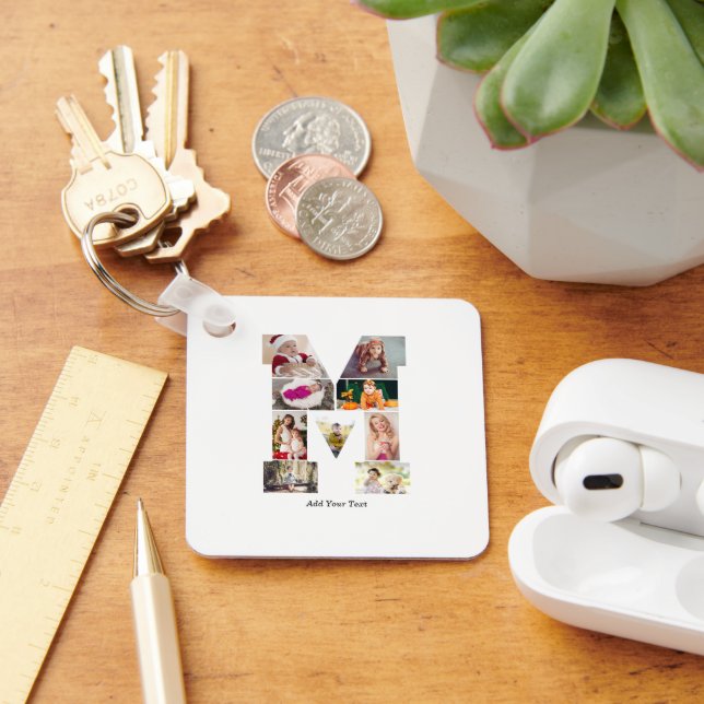 Llavero Black and White Letter M Photo Collage (Escritorio )