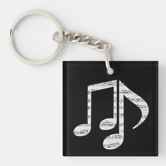Llavero Black and White Music Notes (Frente)