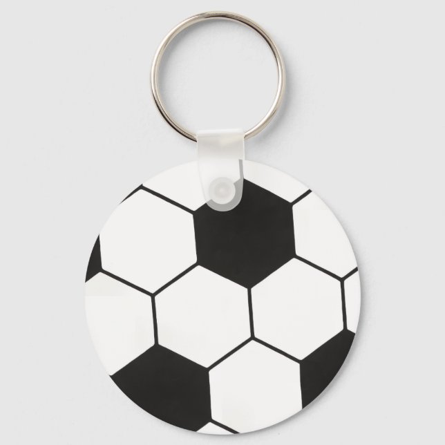 Llavero Black And White Soccer Ball Geometric Pattern  (Anverso)