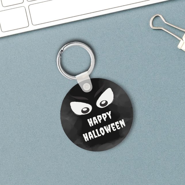 Llavero Black and white Spooky Halloween Custom (Happy Halloween Black and White Custom Keychain,)