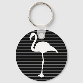 Llavero Black and White Striped Flamingo