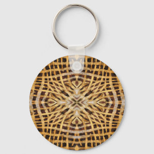 Llavero Black and yellow kaleidoscope fur pattern